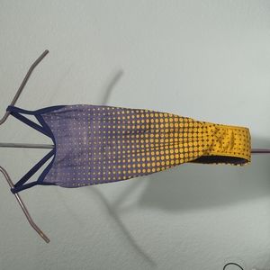 Speedo One Piece Swim Suit Blue Yellow Pokadot 14